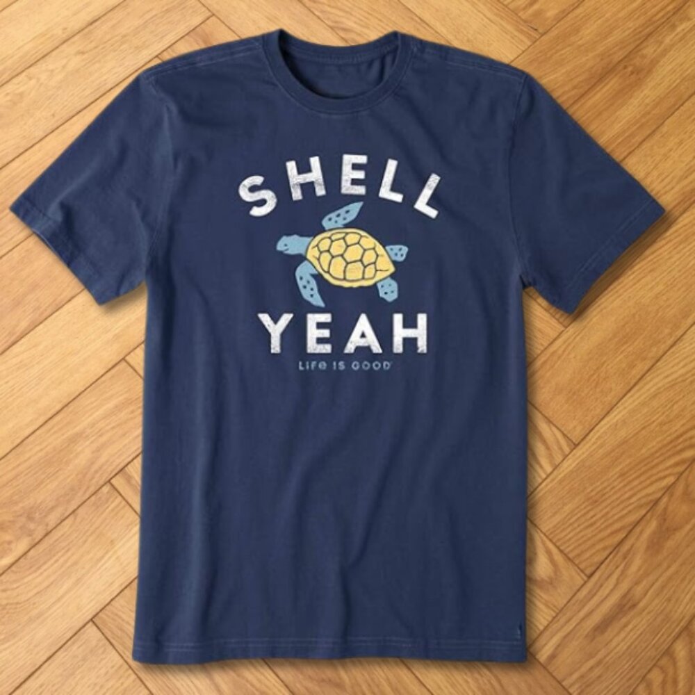 Shell Yeah Sea Turtle Navy Graphic Tee